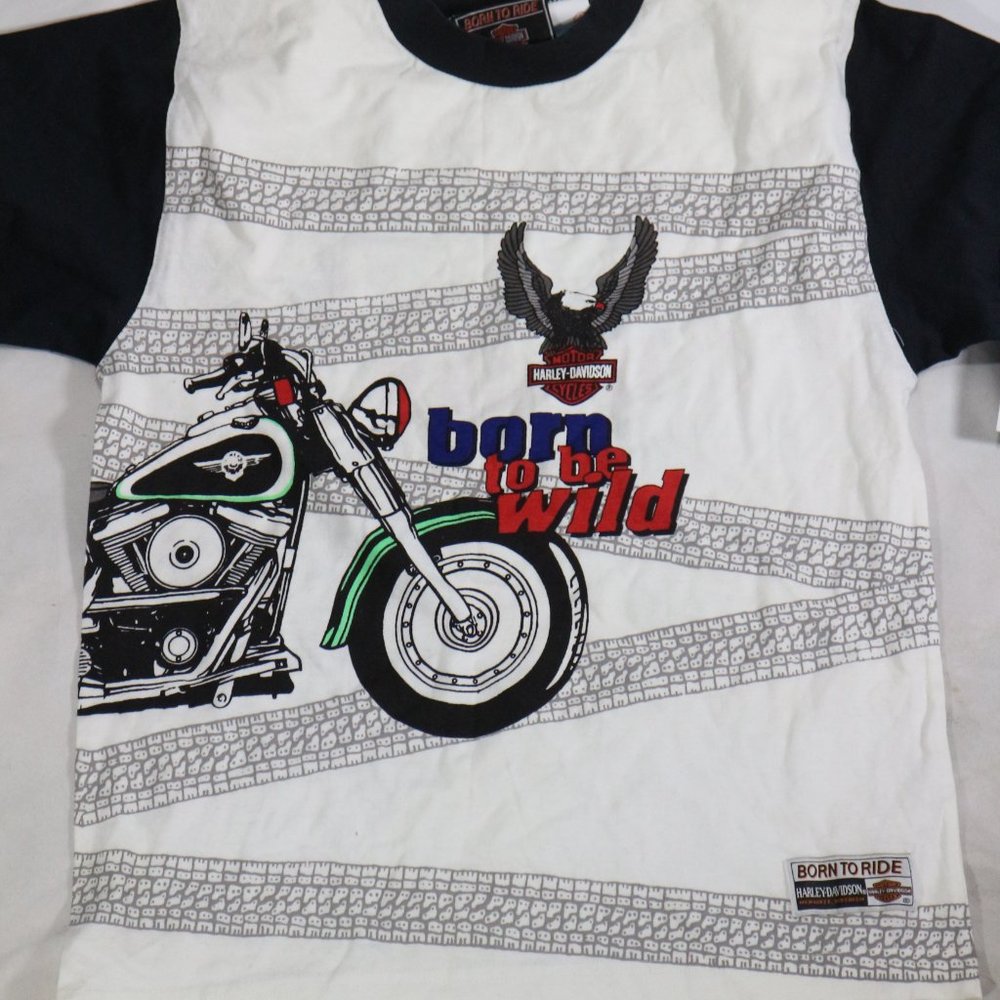 VTG HARLEY DAVIDSON Born to be Wild Boys Shirt NWT Sz L 14/16 - Picture 3 of 10
